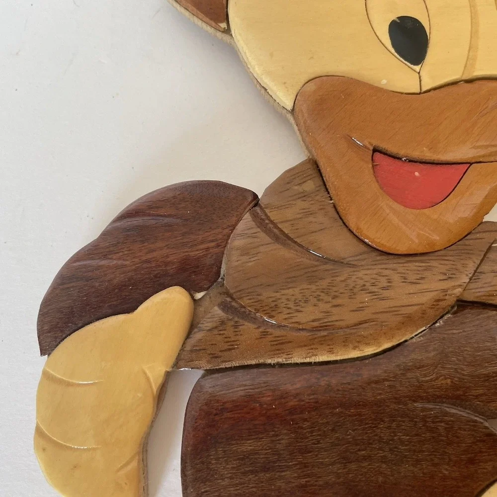 Vtg Donald Duck Intarsia Wood Carving Disney‎ Wall Art